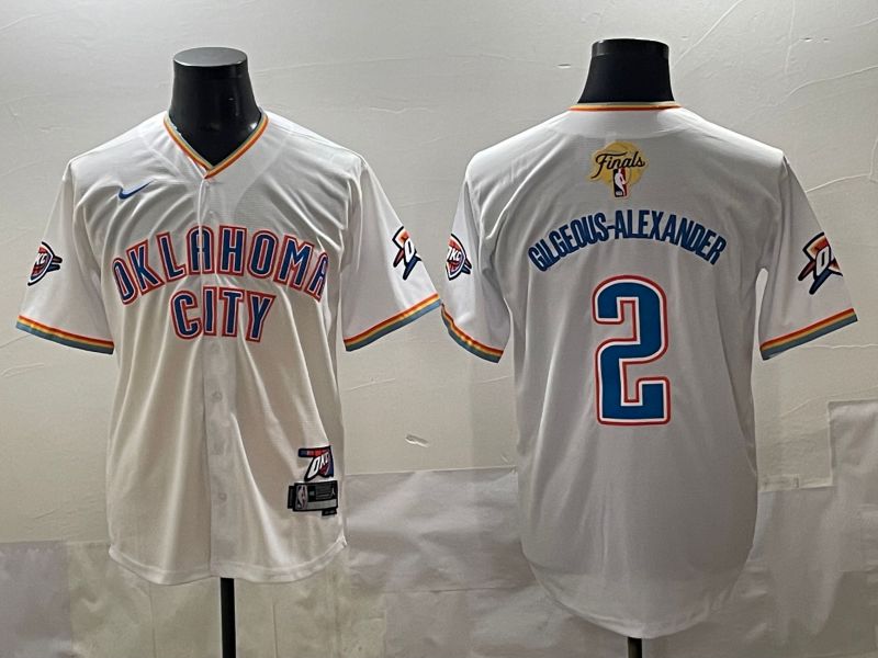 Men 2025 Oklahoma City Thunder #2 Gilgeous-Alexander White Nike Joint Name NBA Jersey style 11->oklahoma city thunder->NBA Jersey